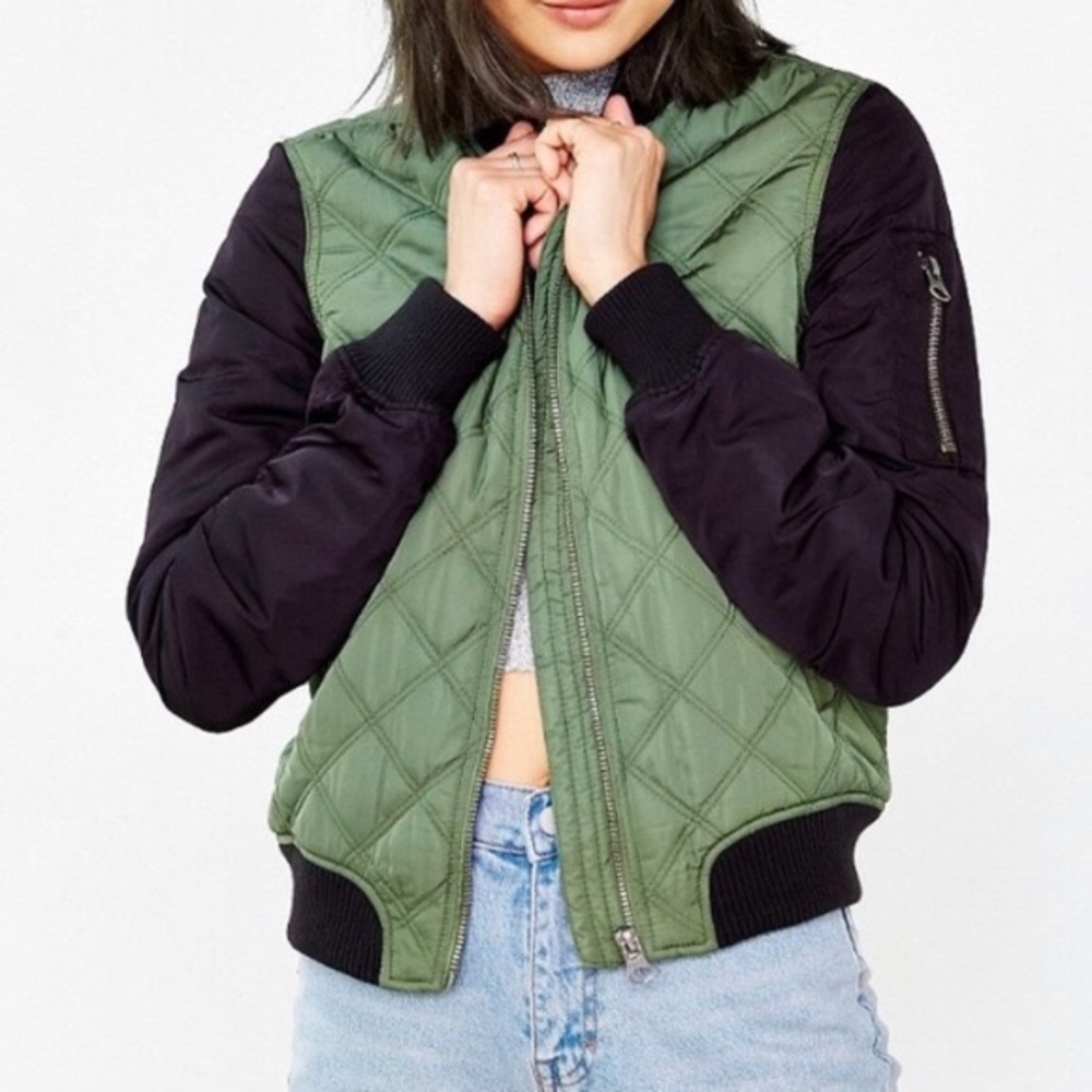 UO Silence & Noise quilted bomber jacket